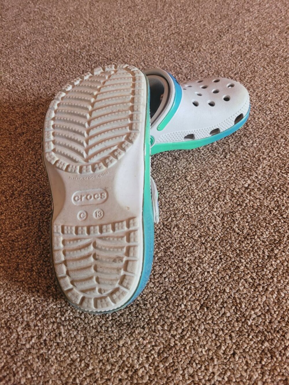 Kid Crocs (Gray with blue-green) - Picture 2 of 4